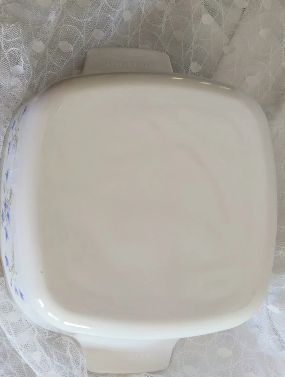 Vintage Corning Ware BLUE DUSK BeELLS  A 1.5 Liter Square Floral Casserole Dish